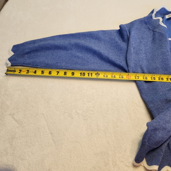 Misslook Blue Scalloped Women's Sweater Size M Clueless Preppy - Picture 6 of 9